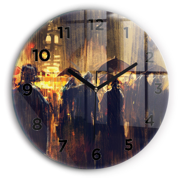Ceas rotund de perete din sticlă Impresionismul în artă Rynek