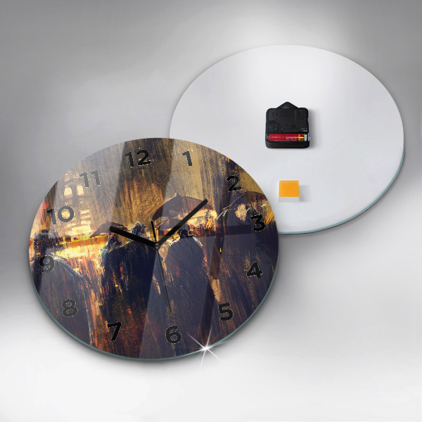 Ceas rotund de perete din sticlă Impresionismul în artă Rynek