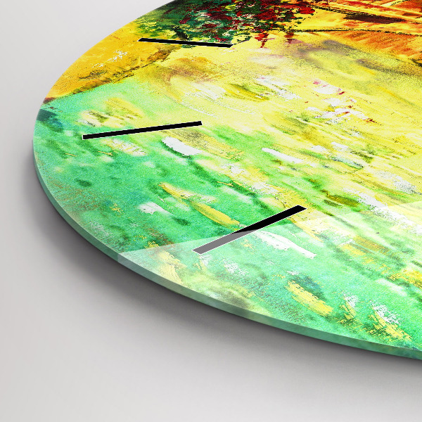 Ceas rotund de perete din sticlă Podul Rialto din Veneția