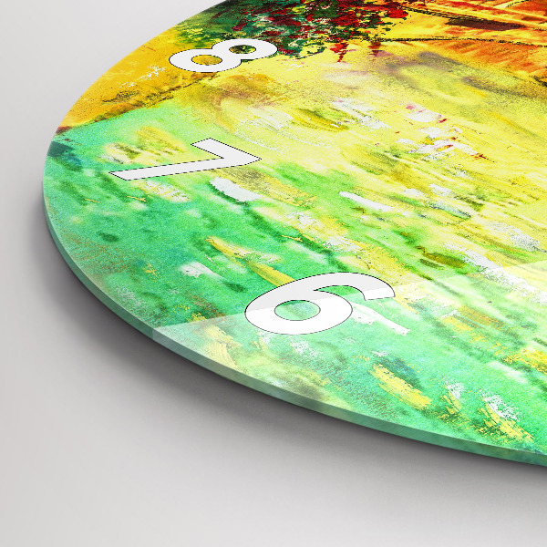 Ceas rotund de perete din sticlă Podul Rialto din Veneția