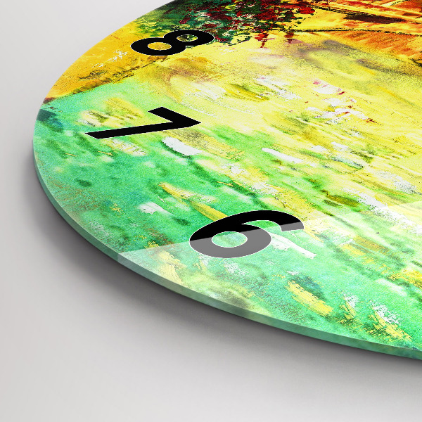 Ceas rotund de perete din sticlă Podul Rialto din Veneția