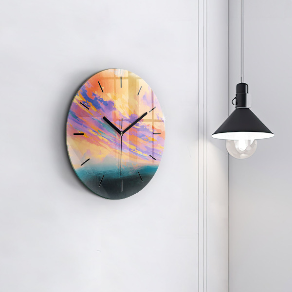 Ceas rotund de perete din sticlă Abstracția cerului