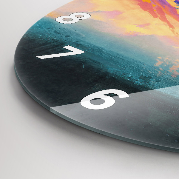 Ceas rotund de perete din sticlă Abstracția cerului