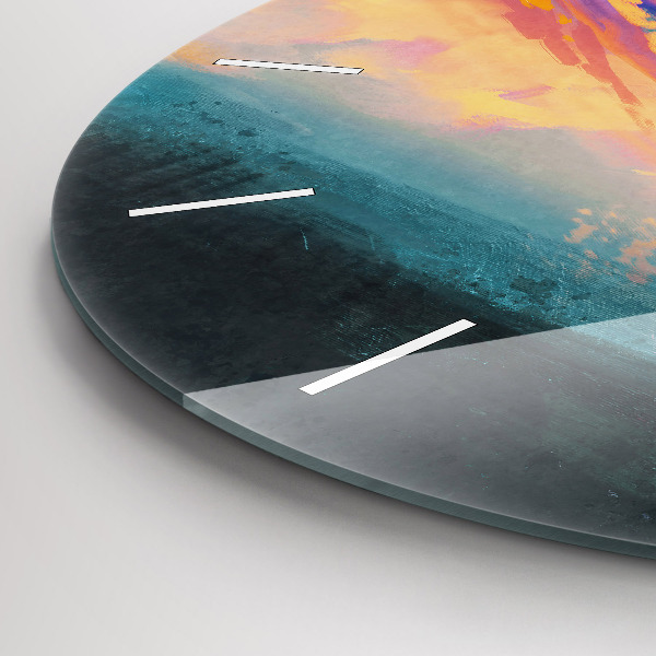 Ceas rotund de perete din sticlă Abstracția cerului