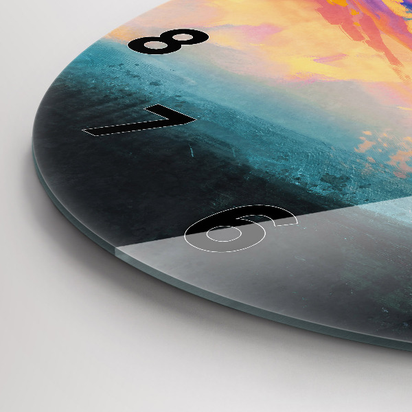 Ceas rotund de perete din sticlă Abstracția cerului