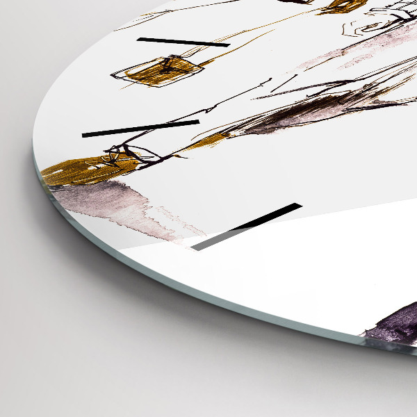 Ceas rotund de perete din sticlă Femeie și bărbat