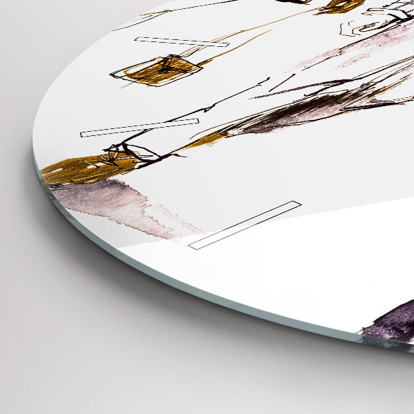 Ceas rotund de perete din sticlă Femeie și bărbat