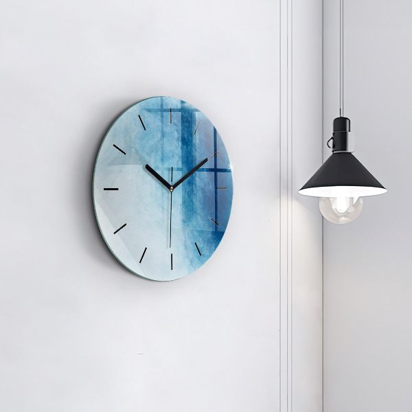 Ceas rotund de perete din sticlă Gradient albastru