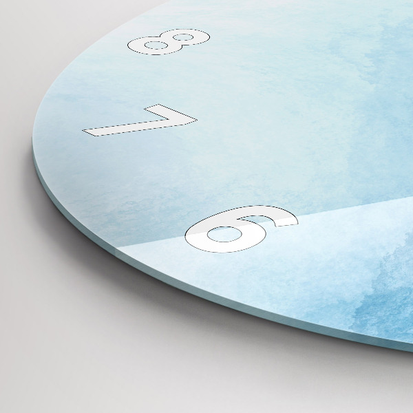 Ceas rotund de perete din sticlă Gradient albastru