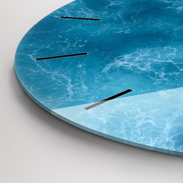 Ceas rotund de perete din sticlă Apa de mare