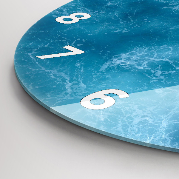 Ceas rotund de perete din sticlă Apa de mare