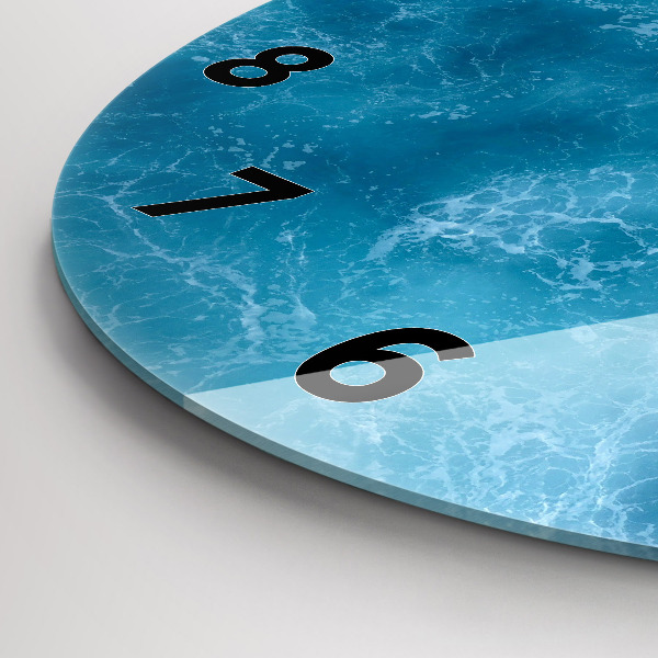 Ceas rotund de perete din sticlă Apa de mare