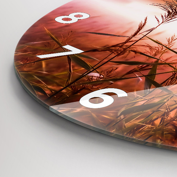 Ceas rotund de perete din sticlă Dimineață cu ceață