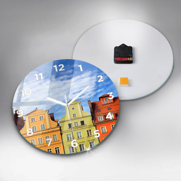 Ceas rotund de perete din sticlă Wrocław - Orașul Vechi