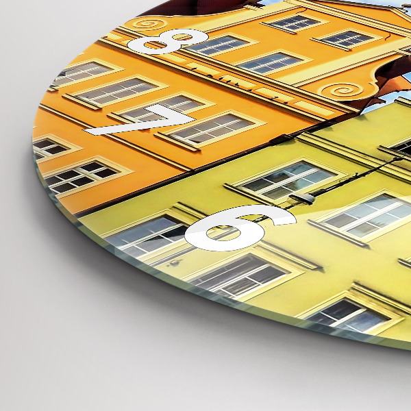 Ceas rotund de perete din sticlă Wrocław - Orașul Vechi