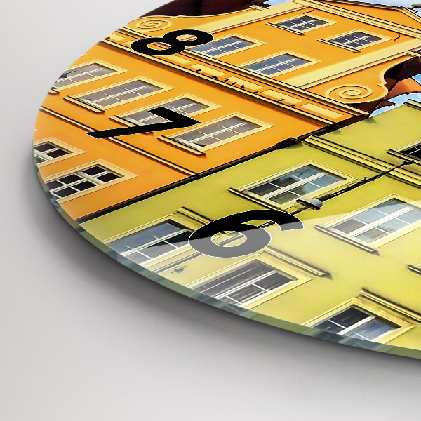 Ceas rotund de perete din sticlă Wrocław - Orașul Vechi