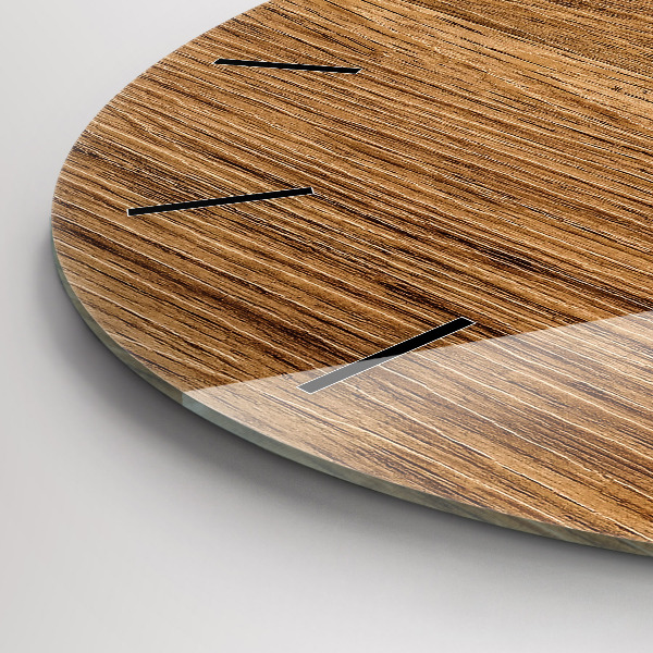 Ceas rotund de perete din sticlă Lemn deschis