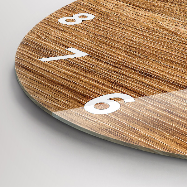 Ceas rotund de perete din sticlă Lemn deschis