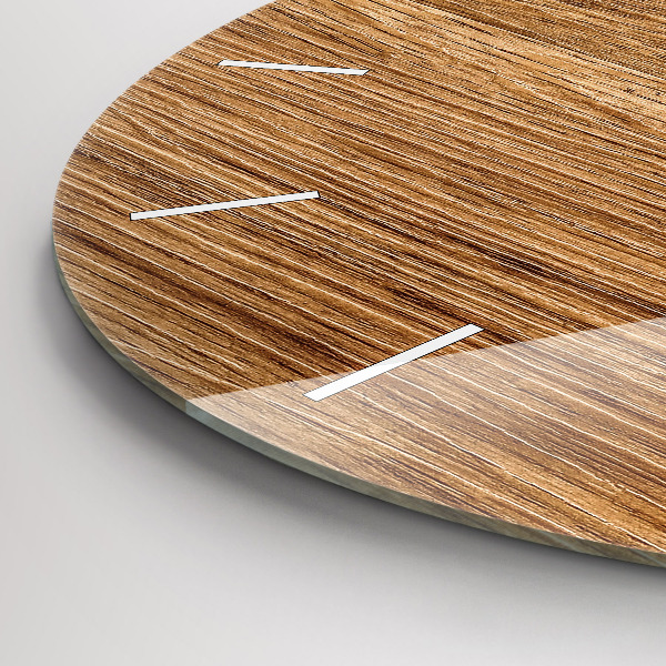 Ceas rotund de perete din sticlă Lemn deschis