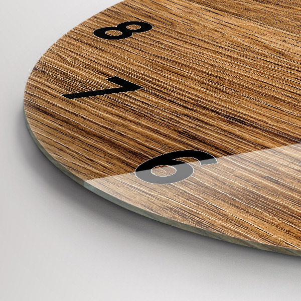 Ceas rotund de perete din sticlă Lemn deschis