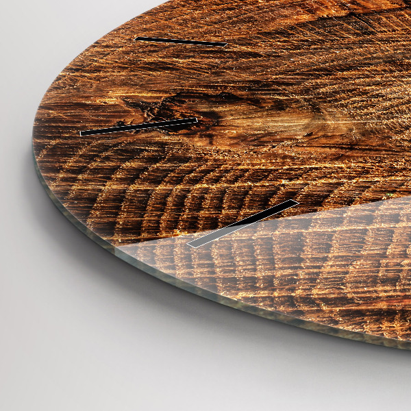 Ceas rotund de perete din sticlă Trunchi bătrân de copac