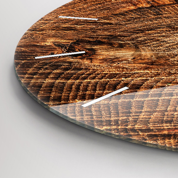 Ceas rotund de perete din sticlă Trunchi bătrân de copac