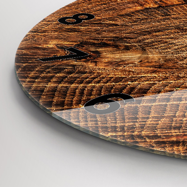 Ceas rotund de perete din sticlă Trunchi bătrân de copac