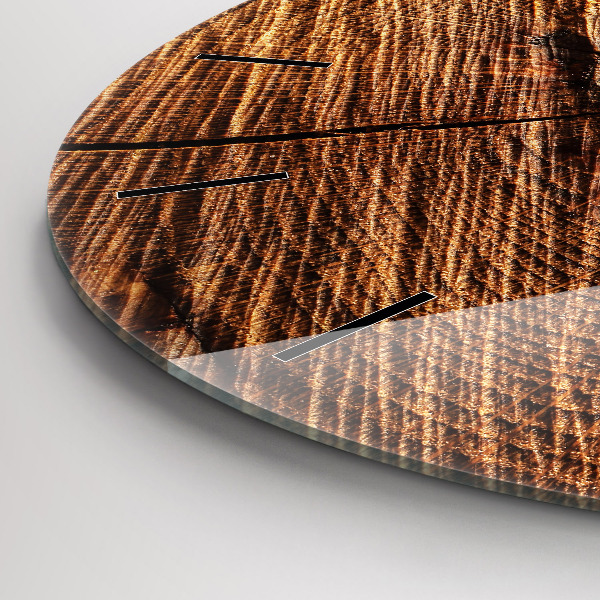 Ceas rotund de perete din sticlă Lemn decorativ