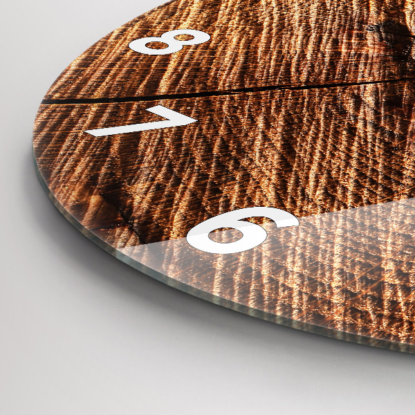 Ceas rotund de perete din sticlă Lemn decorativ