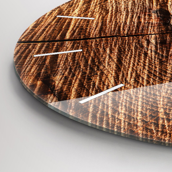 Ceas rotund de perete din sticlă Lemn decorativ