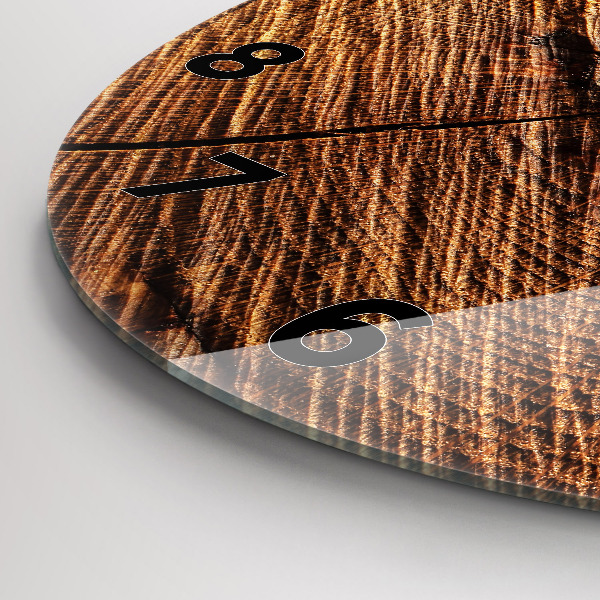 Ceas rotund de perete din sticlă Lemn decorativ