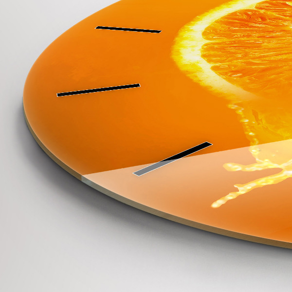 Ceas rotund de perete din sticlă Portocale