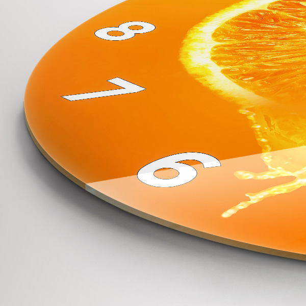 Ceas rotund de perete din sticlă Portocale