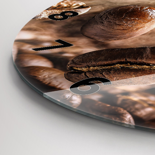 Ceas rotund de perete din sticlă Boabe de cafea