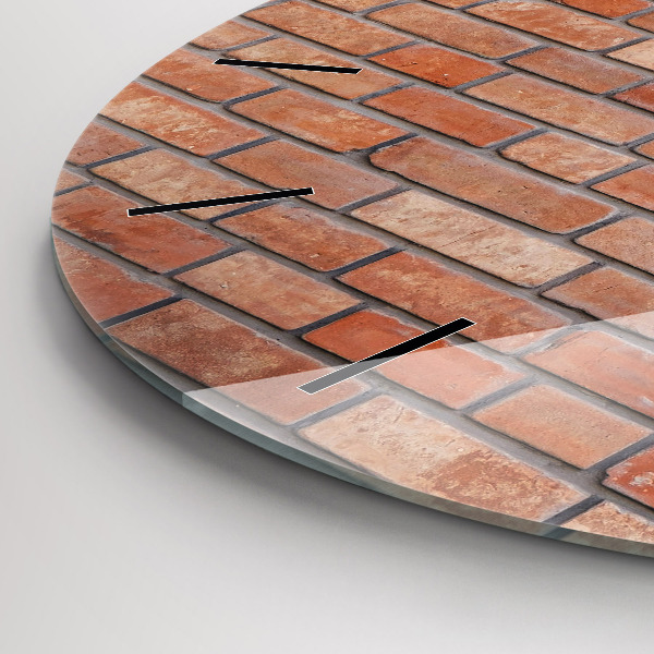 Ceas rotund de perete din sticlă Zid de cărămidă