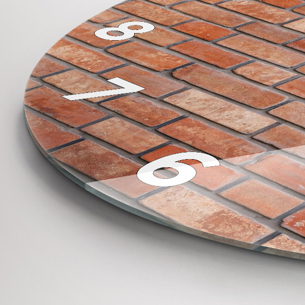 Ceas rotund de perete din sticlă Zid de cărămidă