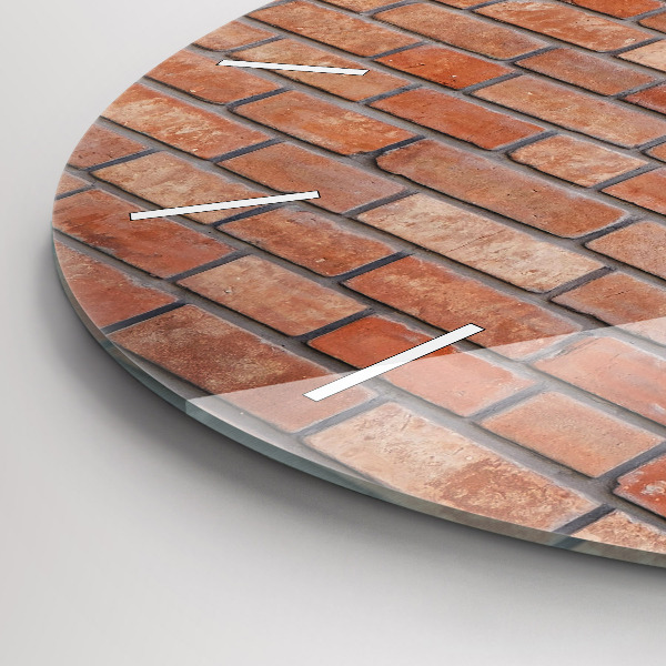 Ceas rotund de perete din sticlă Zid de cărămidă