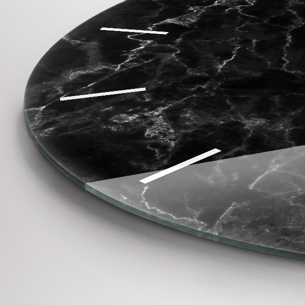 Ceas rotund de perete din sticlă Marmură închisă