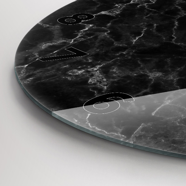 Ceas rotund de perete din sticlă Marmură închisă