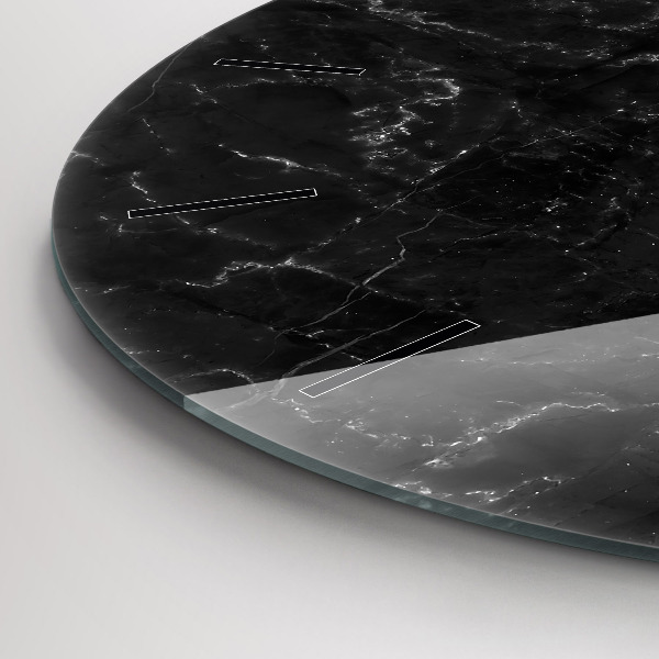 Ceas rotund de perete din sticlă Marmură neagră