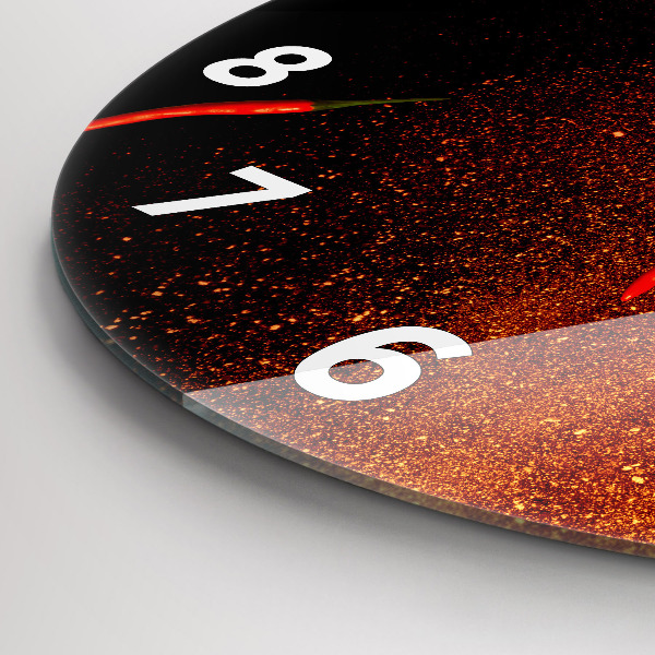 Ceas rotund de perete din sticlă Ardei iute