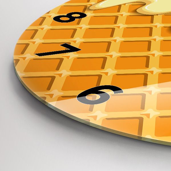 Ceas rotund de perete din sticlă Vafe si inghetata