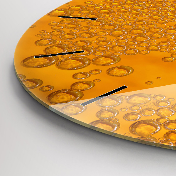 Ceas rotund de perete din sticlă Bere cu spumă