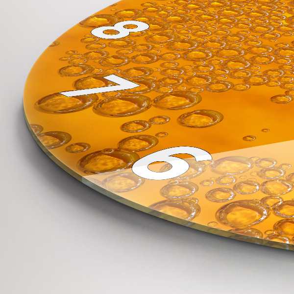 Ceas rotund de perete din sticlă Bere cu spumă