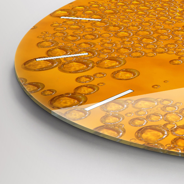 Ceas rotund de perete din sticlă Bere cu spumă