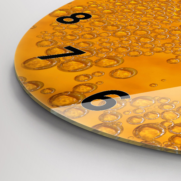 Ceas rotund de perete din sticlă Bere cu spumă