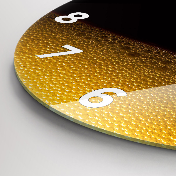 Ceas rotund de perete din sticlă Suc de portocale