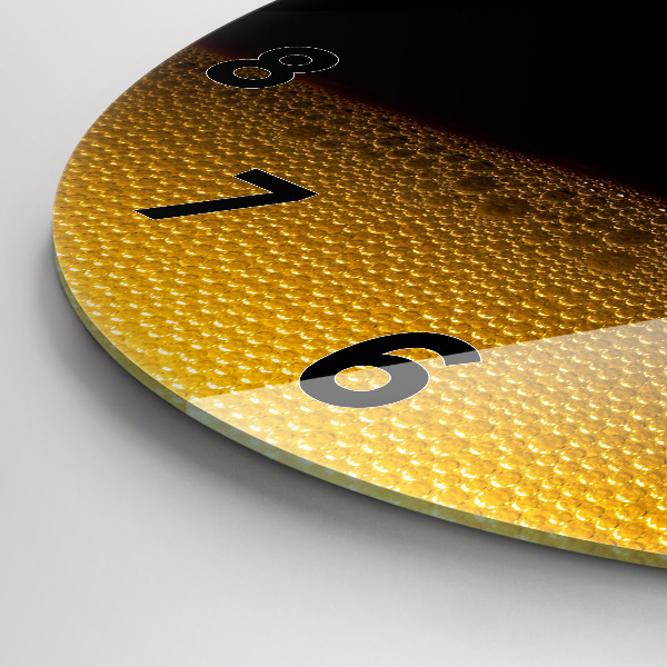 Ceas rotund de perete din sticlă Suc de portocale