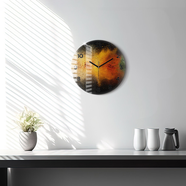 Ceas rotund de perete din sticlă Condimentele vărsate