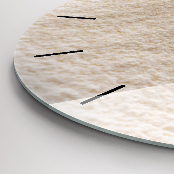 Ceas rotund de perete din sticlă Făină și spice